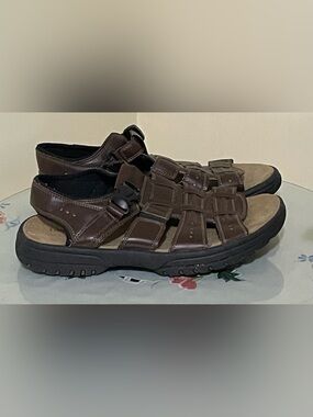 Men's George Brown Leather Sandals Size 12